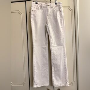Women's White/Cream Ankle Stretch Jeans Not See Through SIZE 4
